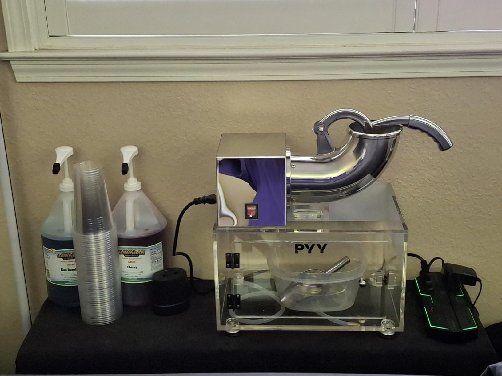 PYY Snow Cone Machine - Commercial Ice Crusher Shaver, 440LBS/H All-Copper Motor customer photo 1