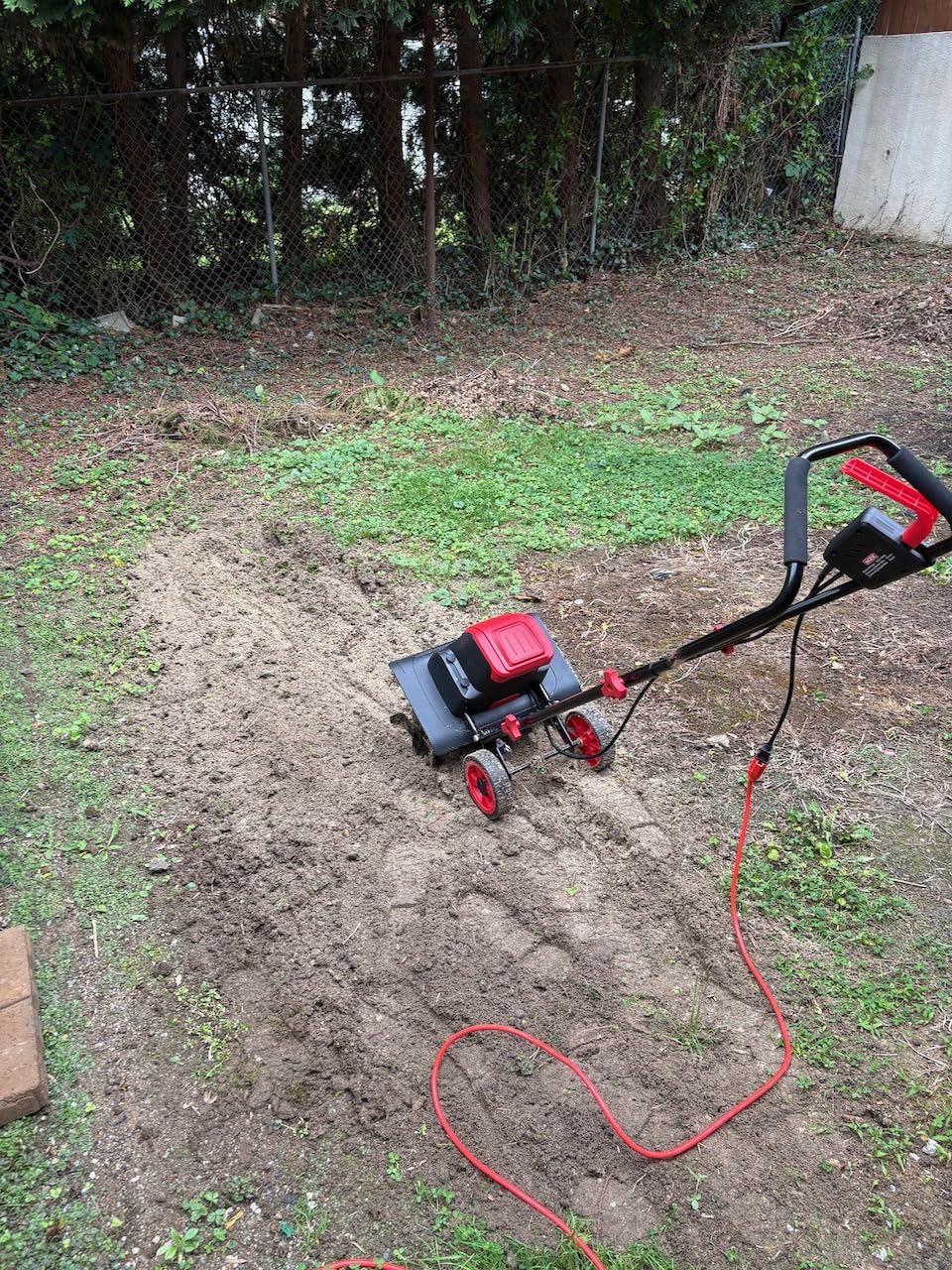 MZK 16-Inch 13.5-Amp Corded Electric Tiller/Cultivator, 8-inch tilling Depth with Adjustable Wheels, Foldable Electric Rototiller for Lawn/Yard/Garden Soil Digging,TC16A08 customer photo 1