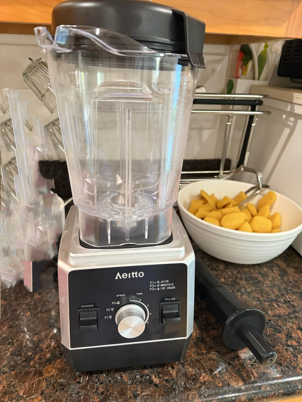 Aeitto Blenders for Kitchen with 1800W Motor, 68Oz. Large Capacity, 2-in-1 Blender & Grinder Combo, BPA-Free Countertop Professional Blender for Smoothies, Ice Crush, Frozen Drinks, Silver customer photo 1
