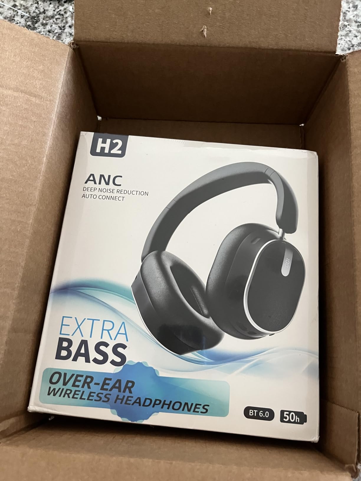 Hybrid Active Noise Cancelling Bluetooth Headphones,Bluetooth 6.0 Over Ear Wireless Headphones with 60H Playtime, Hi-Res Audio, Deep Bass, Memory Foam Ear Cups for Home Office Travel Black customer photo 1