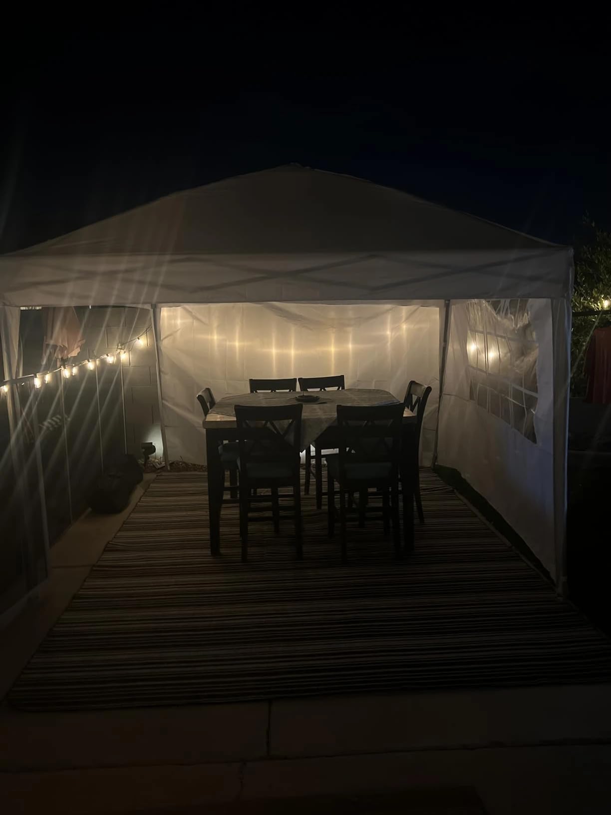 HOTEEL 10x30FT Party Tent with 8 Removable Sidewalls for Parties, Carpas para Fiestas Easy Set up, Weddings, BBQ, Baby Shower, Waterproof Outdoor Event Canopy, Patio Camping Gazebo, White customer photo 1