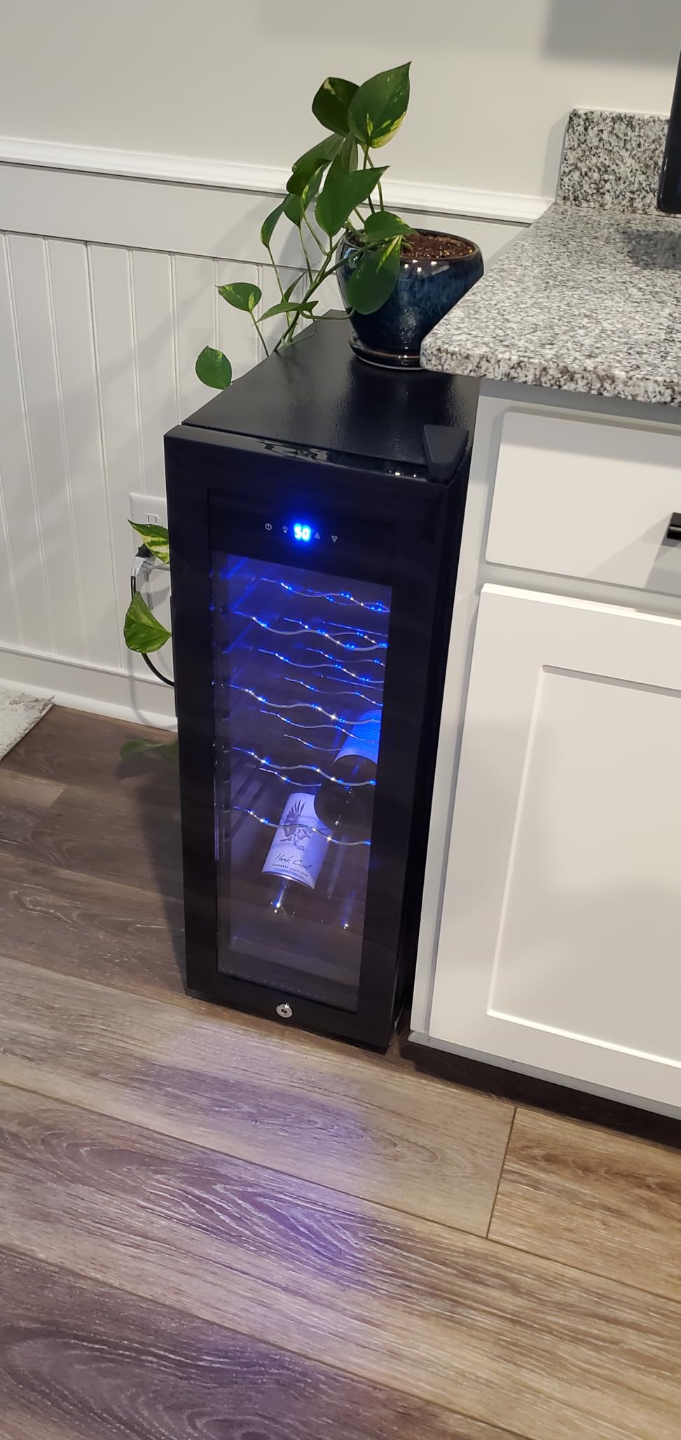 18 Bottle Compressor Wine Cooler Refrigerator - Freestanding Wine Fridge with Glass Door & Digital Temperature Control, Wine Refrigerator for Red, White, Champagne or Sparkling Wine, Black customer photo 1