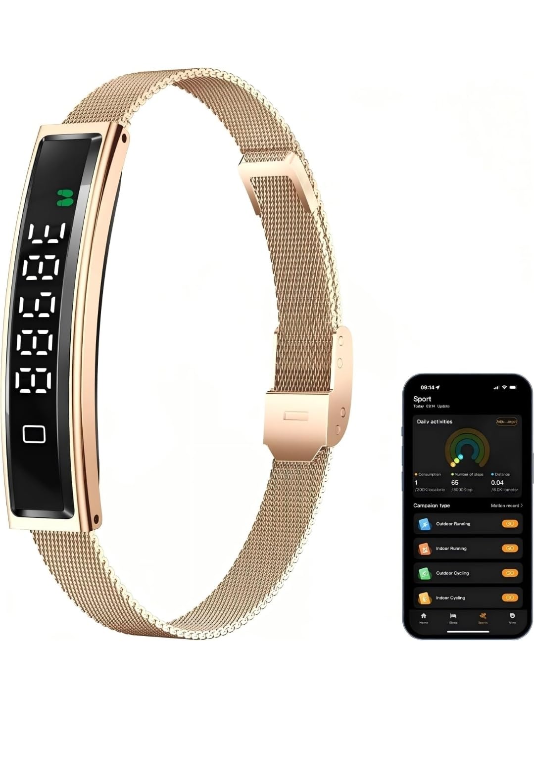 Health Smart Bracelet, Fitness Tracker with Heart Rate, Sleep Monitoring, Blood Oxygen, Step Counting for iOS and Android, No Subscription Fee, Waterproof(Black) customer photo 1