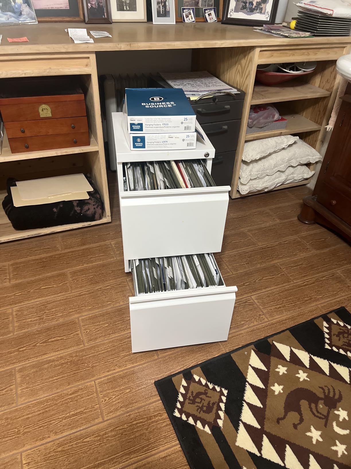 Aobabo 4 Drawer File Cabinet with Lock and Wheels, Metal Vertical Filing Cabinet with Anti-Tilt Interlock System for Home Office, Fits Letter/Legal Size, Black customer photo 2