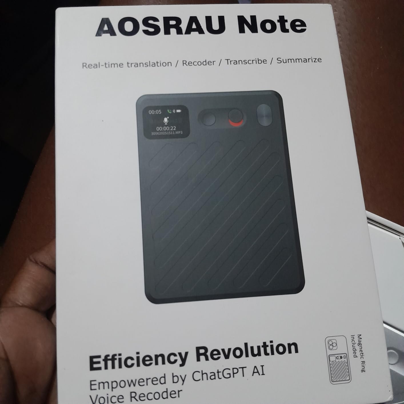 AI Voice Recorder, Note Taking Device, Transcribe & Summarize, Voice Recorder With Display, App Control, Supports 132+ Languages, 100H, 64GB, Magnetic Audio Recorder for Lectures Meetings Calls, Black customer photo 2