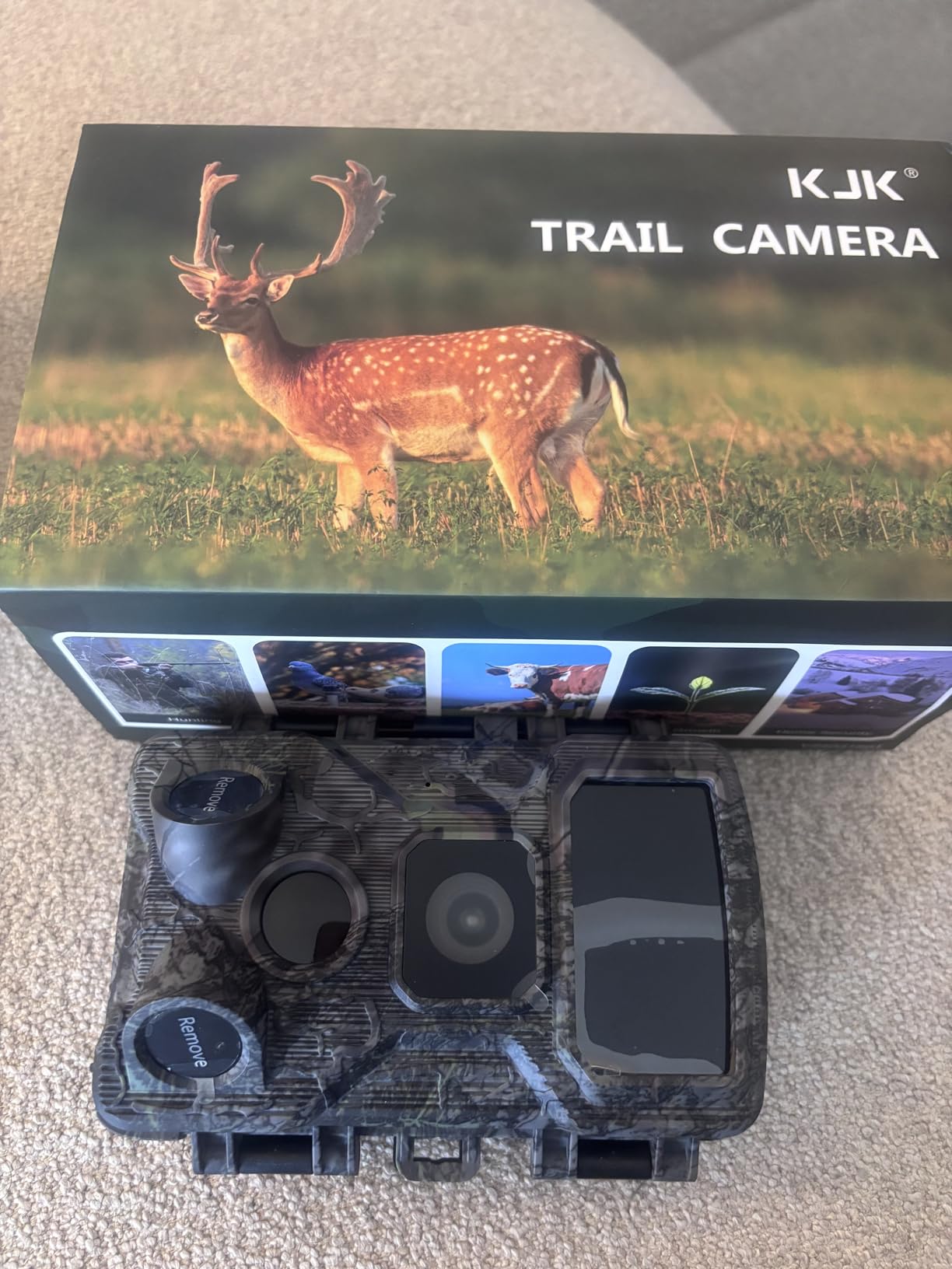 KJK Trail Camera 4K 64MP WiFi Bluetooth Game Camera, Night Vision Wildlife Hunting Camera, 0.1s Trigger Motion Activated, IP67 Waterproof, 130° Wide Angle, 16GB SD Card for Deer & Farm Security customer photo 1