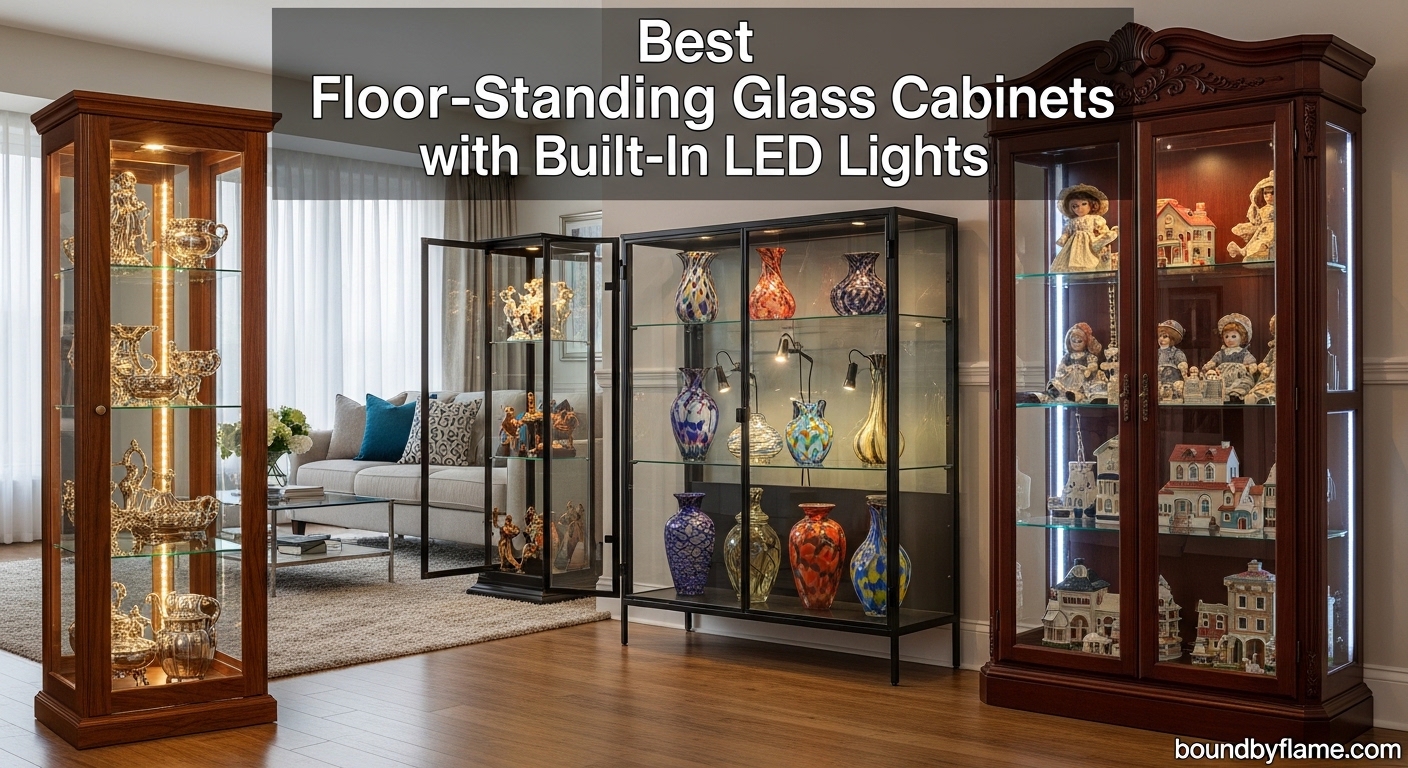 Best Floor-Standing Glass Curio Cabinets with Built-In LED Lights