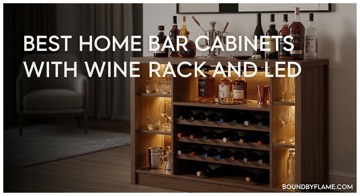 Best Home Bar Cabinets with Wine Rack and LED