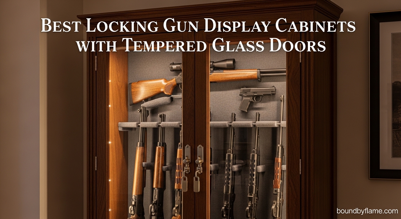 Best Locking Gun Display Cabinets with Tempered Glass Doors