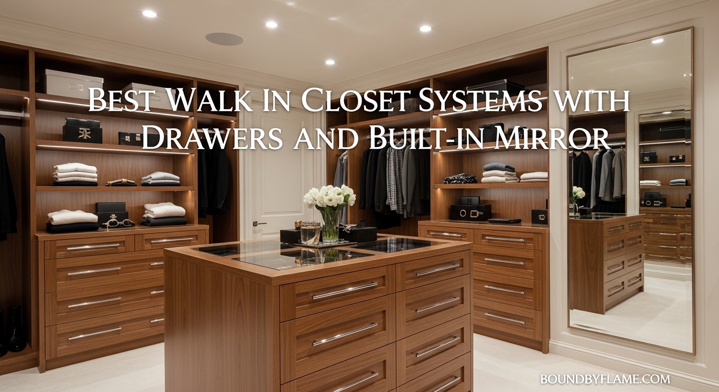 Best Walk-In Closet Systems with Drawers and Built-In Mirror