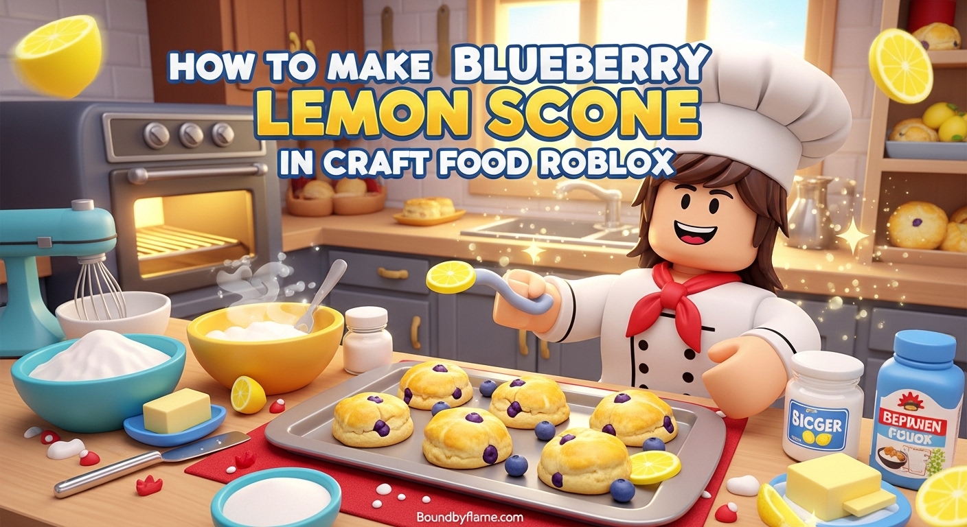How to Make Blueberry Lemon Scone in Craft Food Roblox