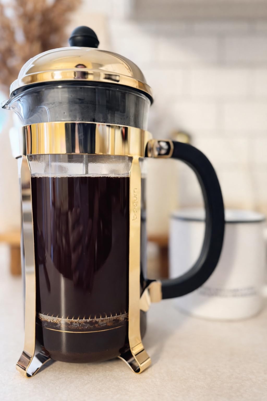 Bodum 12oz Chambord French Press Coffee Maker, High-Heat Borosilicate Glass, Polished Stainless Steel - Made in Portugal customer photo 2