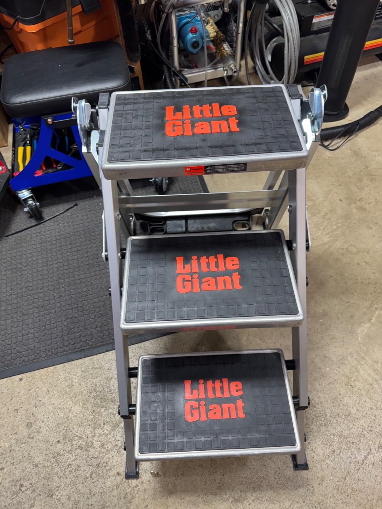 Little Giant Ladder Systems 10310BA Safety Step Stepladder with Handrail, 3-Step customer photo 2
