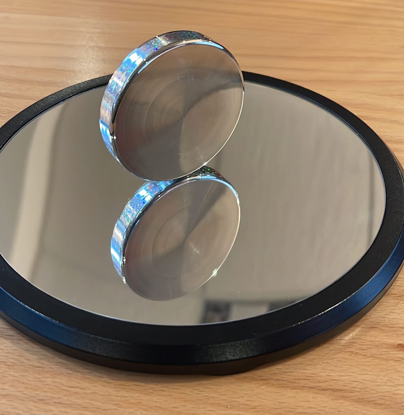 Toysmith Euler's Disk Desk Toys Office Adults - Create Hypnotic Light Refraction Sound Display - Science Decor Home And Workspace - Kinetic Motion Physics Models Kids 8+ customer photo 1