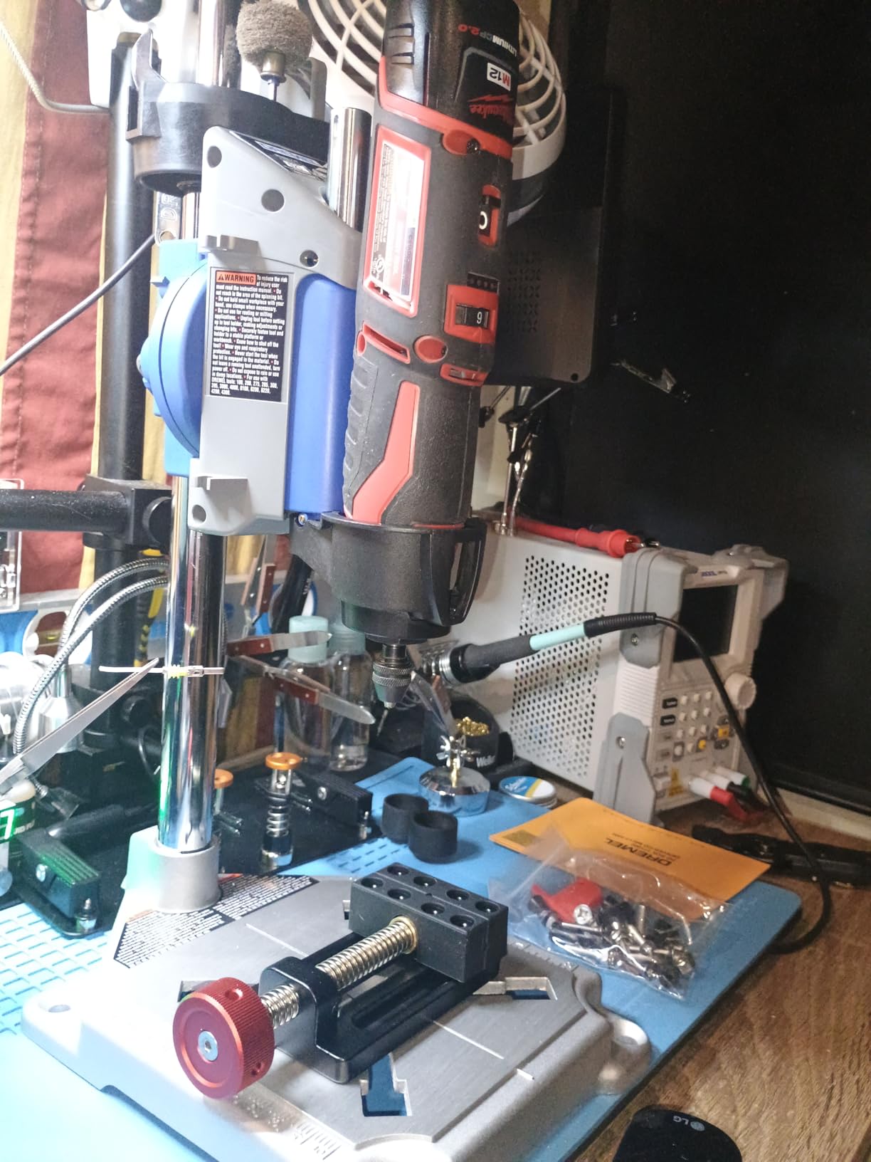 Dremel Drill Press Rotary Tool Workstation Stand with Wrench - Mini Portable Press & Tool Holder - 2 Inch Depth customer photo 1