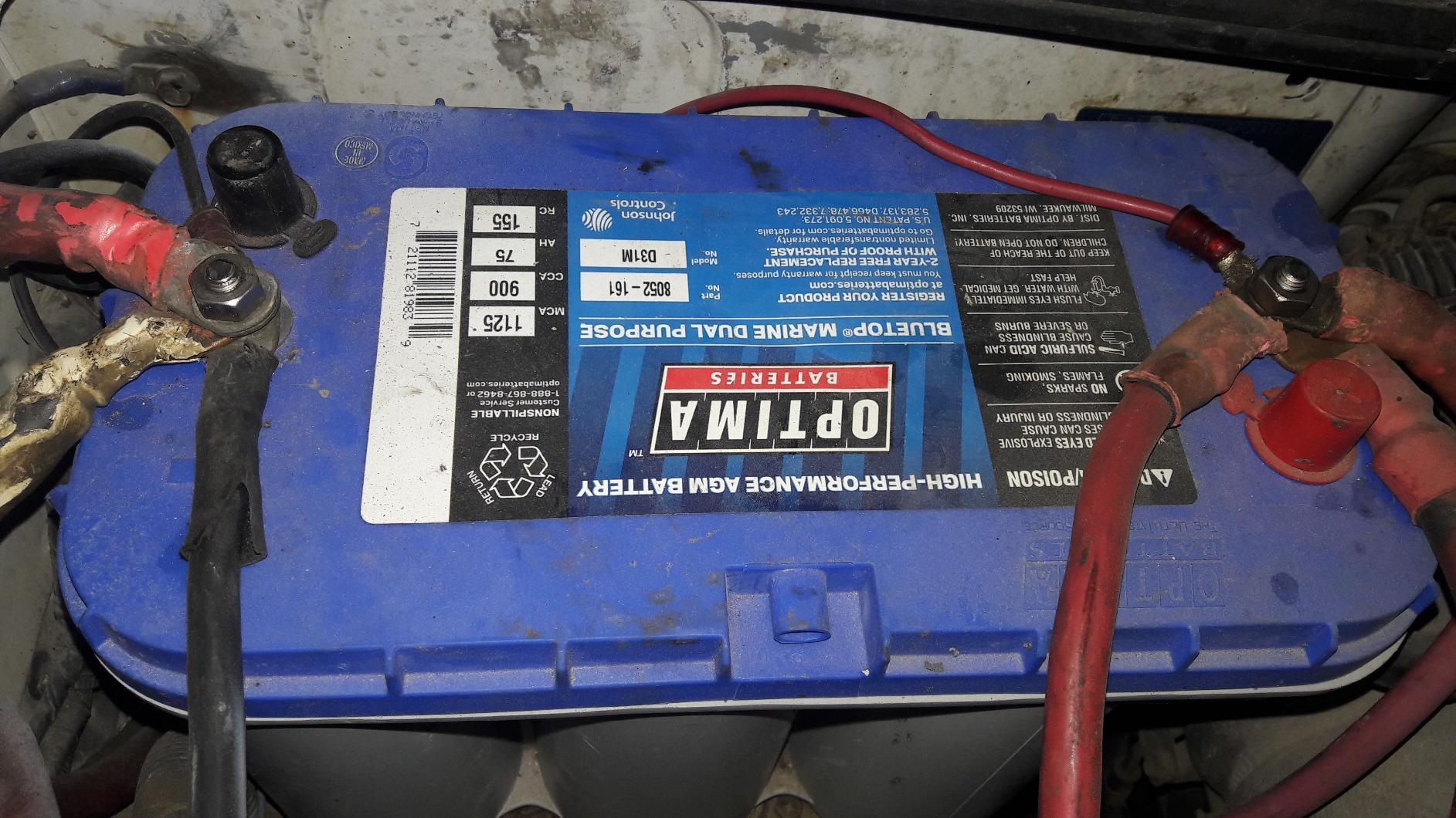 OPTIMA Batteries High Performance D31M BLUETOP Dual Purpose Deep Cycle and Starting Sealed AGM Boat and RV Battery, 900 CCA customer photo 1