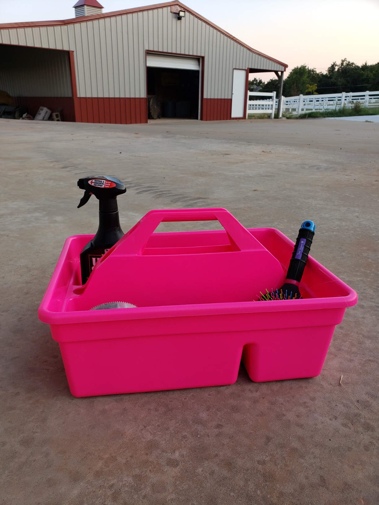 Little Giant Plastic DuraTote | Horse Grooming DuraTote | Durable Tote Box Organizer with Easy Grip Handle | Extra Thick Sidewalls | Black customer photo 2