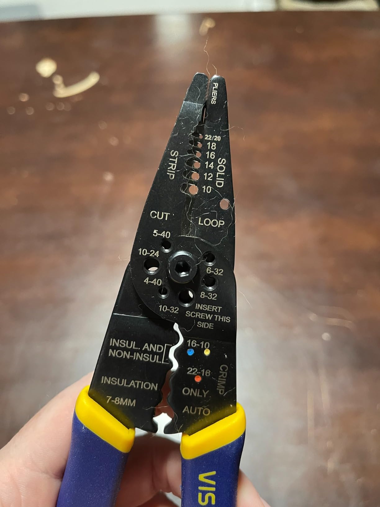 IRWIN Vise-Grip Wire Stripper, 8 inch, Cuts 10-22 AWG, Plier Style Nose, ProTouch for Maximum Comfort (2078309) customer photo 2