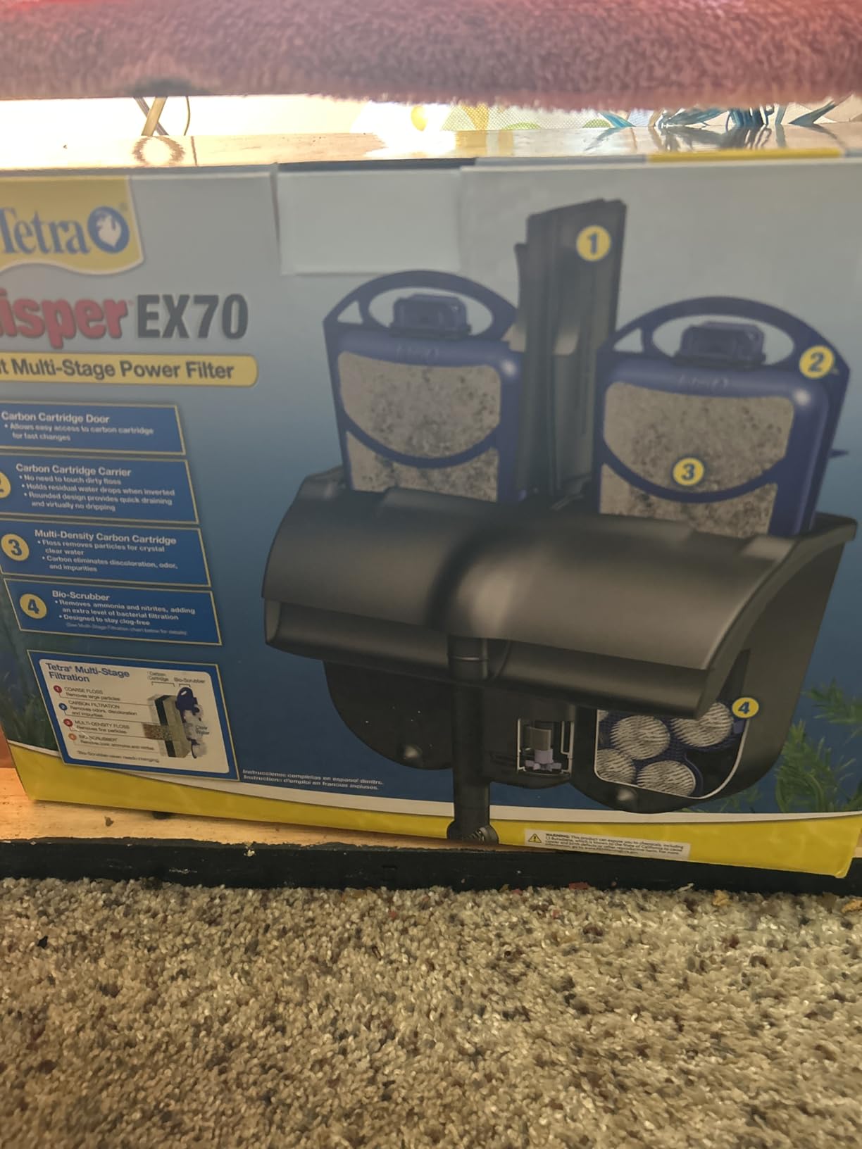 Tetra Whisper EX 70 Filter For 45 To 70 Gallon aquariums, Silent Multi-Stage Filtration customer photo 1