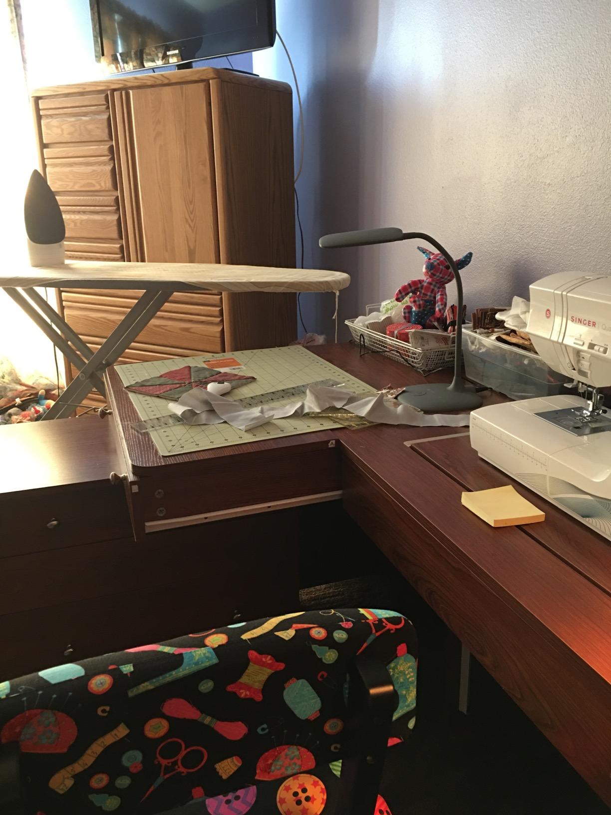 Kangaroo & Joey K8811 Sewing Cabinet - Dual Rail Electric Lift, Adjustable Sewing Table with Storage for Quilting & Crafting, Teak Finish customer photo 1