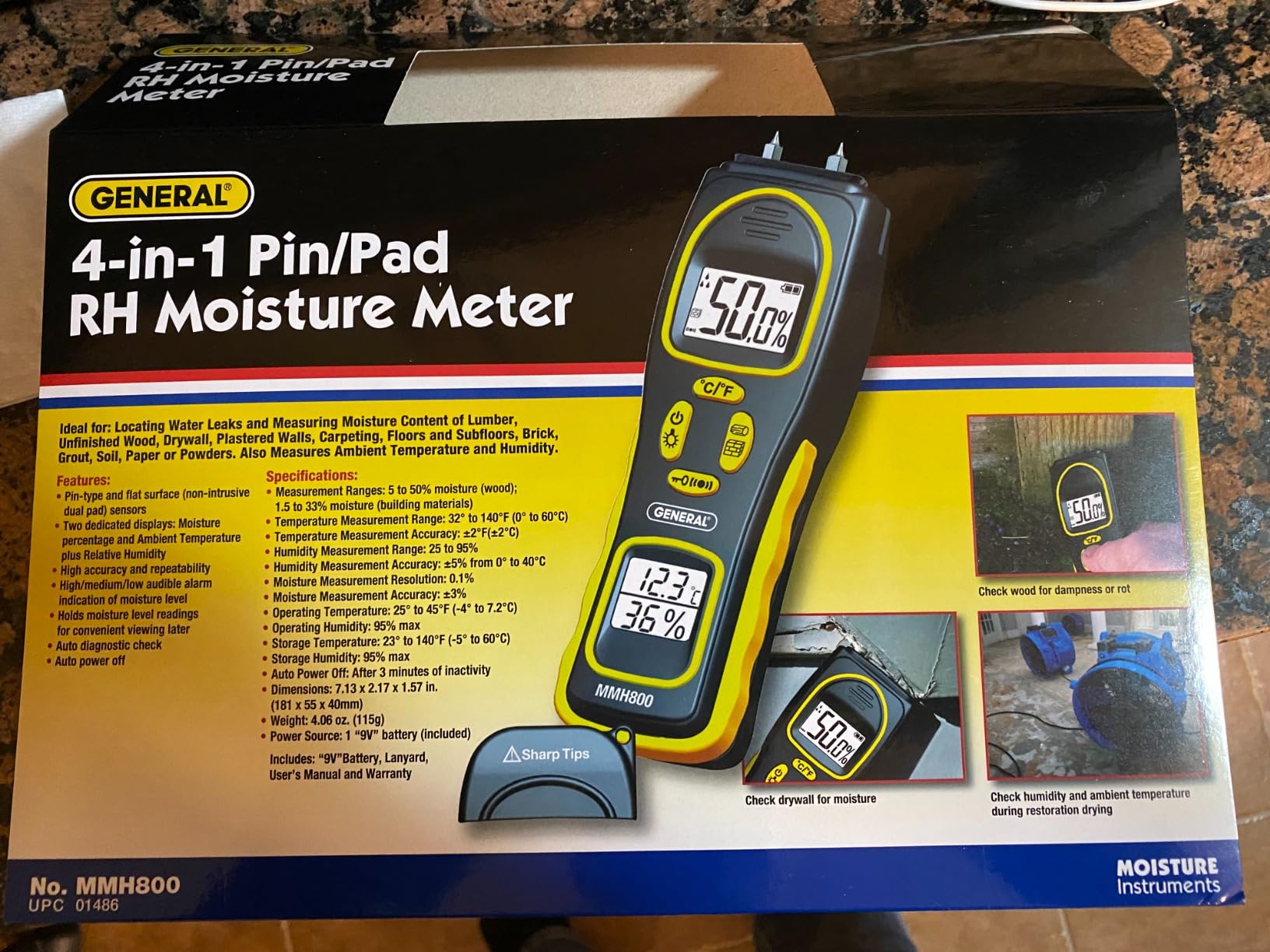 General Tools MMH800 Pin/Pinless Moisture Meter w/Temp and Humidity customer photo 3