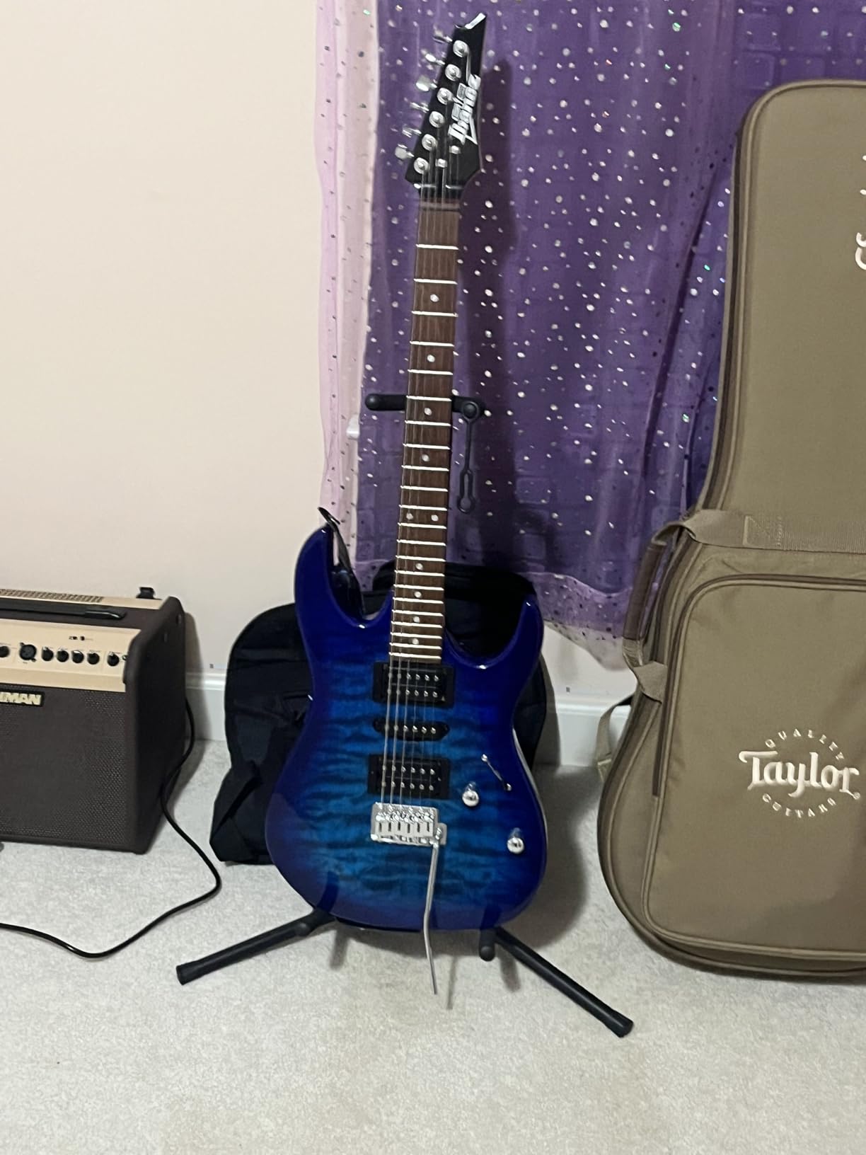 Ibanez GIO Series GRX70QA - Transparent Blue Burst customer photo 1