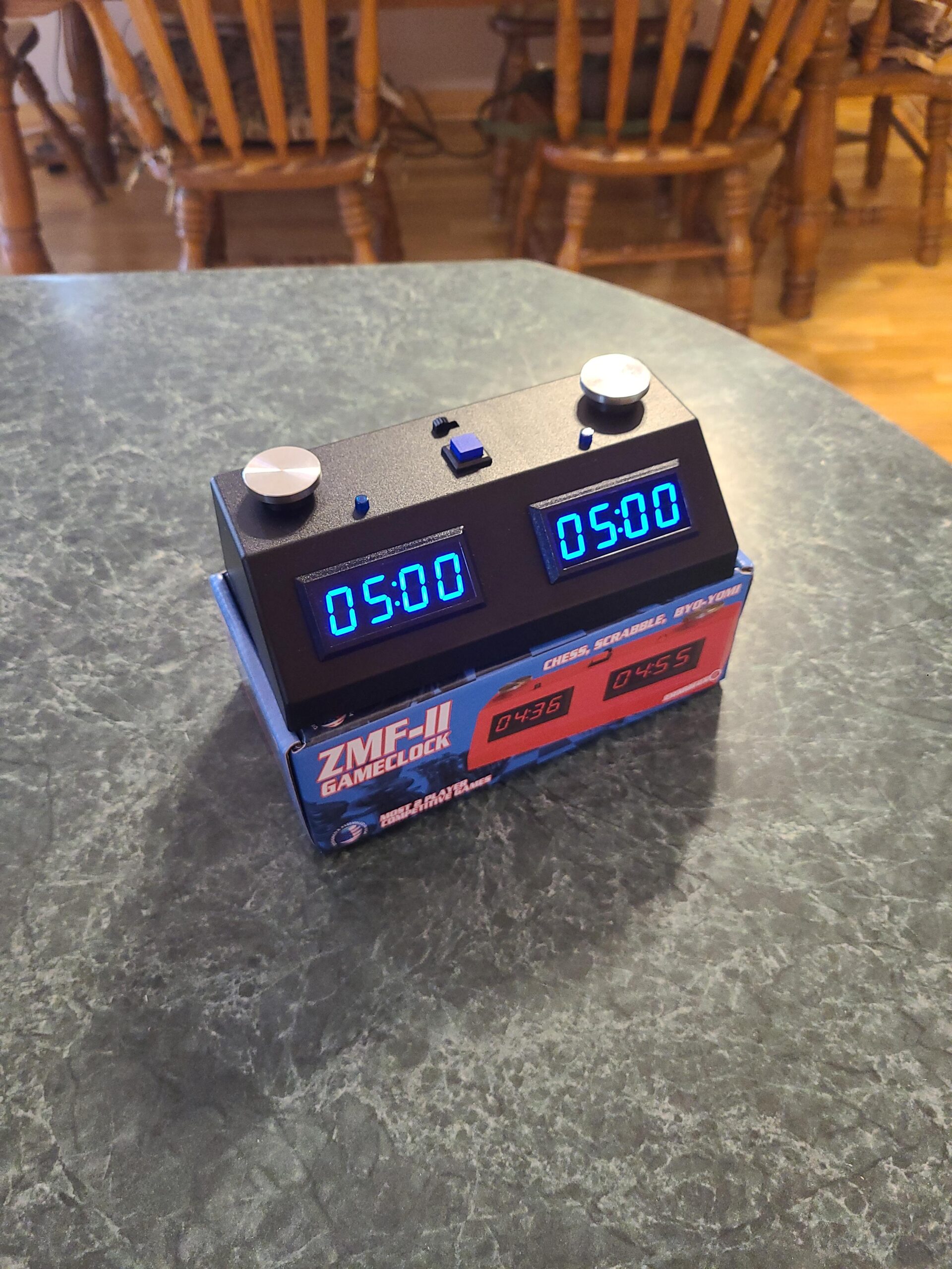 ZMF-II Digital Chess Clock - Black/Blue customer photo 1