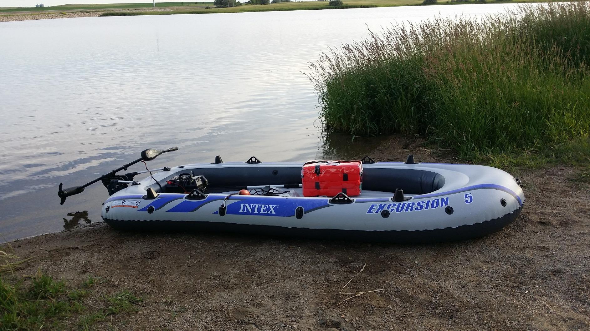 Intex Excursion 5 Person Inflatable Boat, Water Fishing River Raft Set w/ Oars - Large 1,300 Lb Capacity Portable Blow-Up 5 Seater Raft for Adults customer photo 1