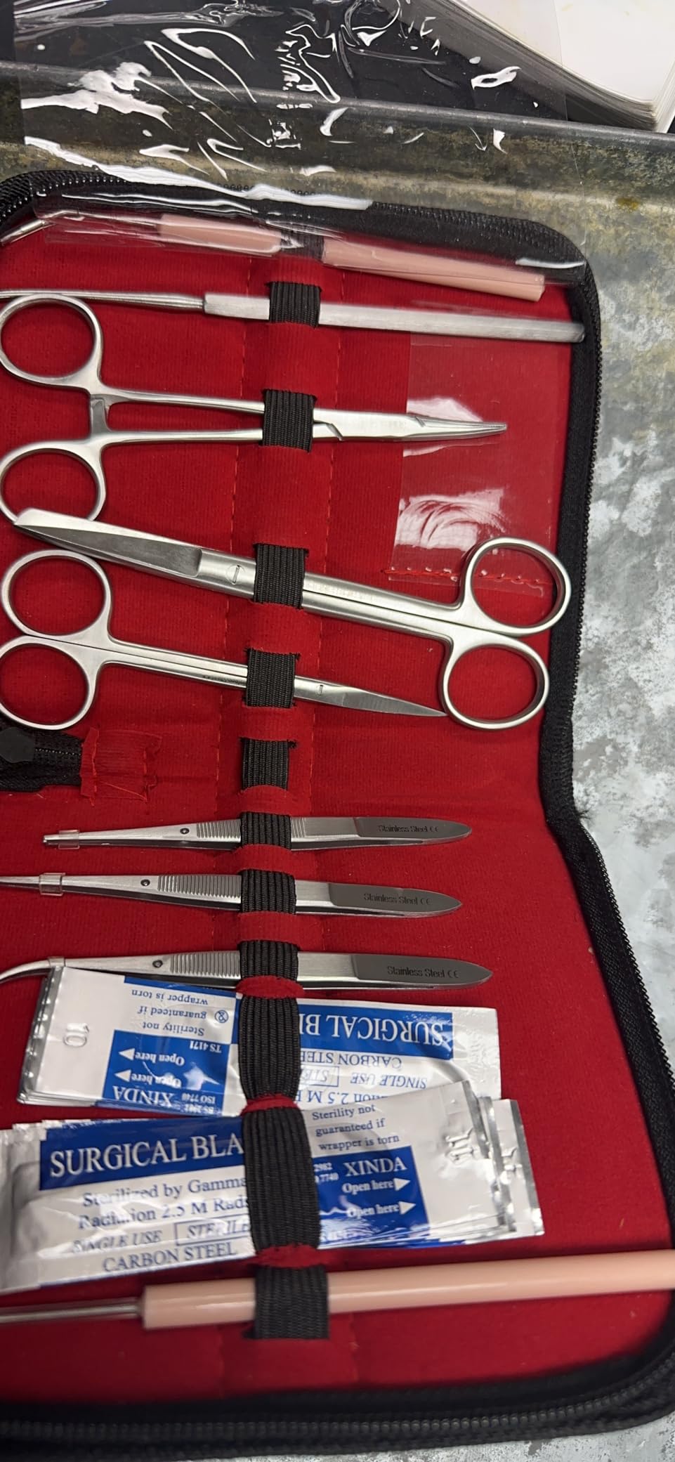 20 PCS ADVANCED BIOLOGY LAB ANATOMY MEDICAL STUDENT DISSECTING DISSECTION KIT SET WITH SCALPEL KNIFE HANDLE BLADES #10 + #11 (HTI BRAND) customer photo 1
