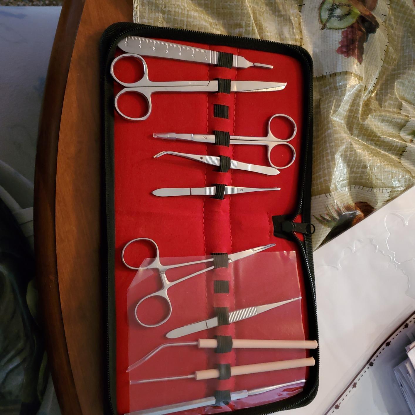 20 PCS ADVANCED BIOLOGY LAB ANATOMY MEDICAL STUDENT DISSECTING DISSECTION KIT SET WITH SCALPEL KNIFE HANDLE BLADES #10 + #11 (HTI BRAND) customer photo 2