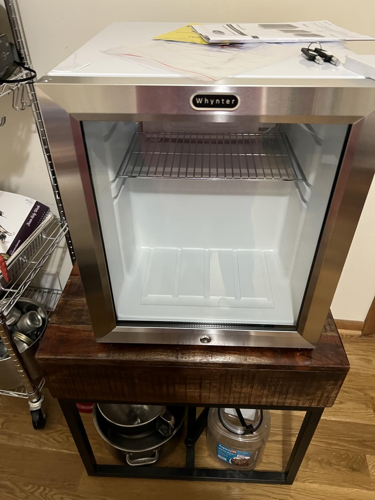Whynter Beverage Refrigerator with Double-Layer Glass Door, 127-Can 3.1 Cu. Ft. Drink Mini Fridge with Lock, BR-128WS, Stainless Steel customer photo 1