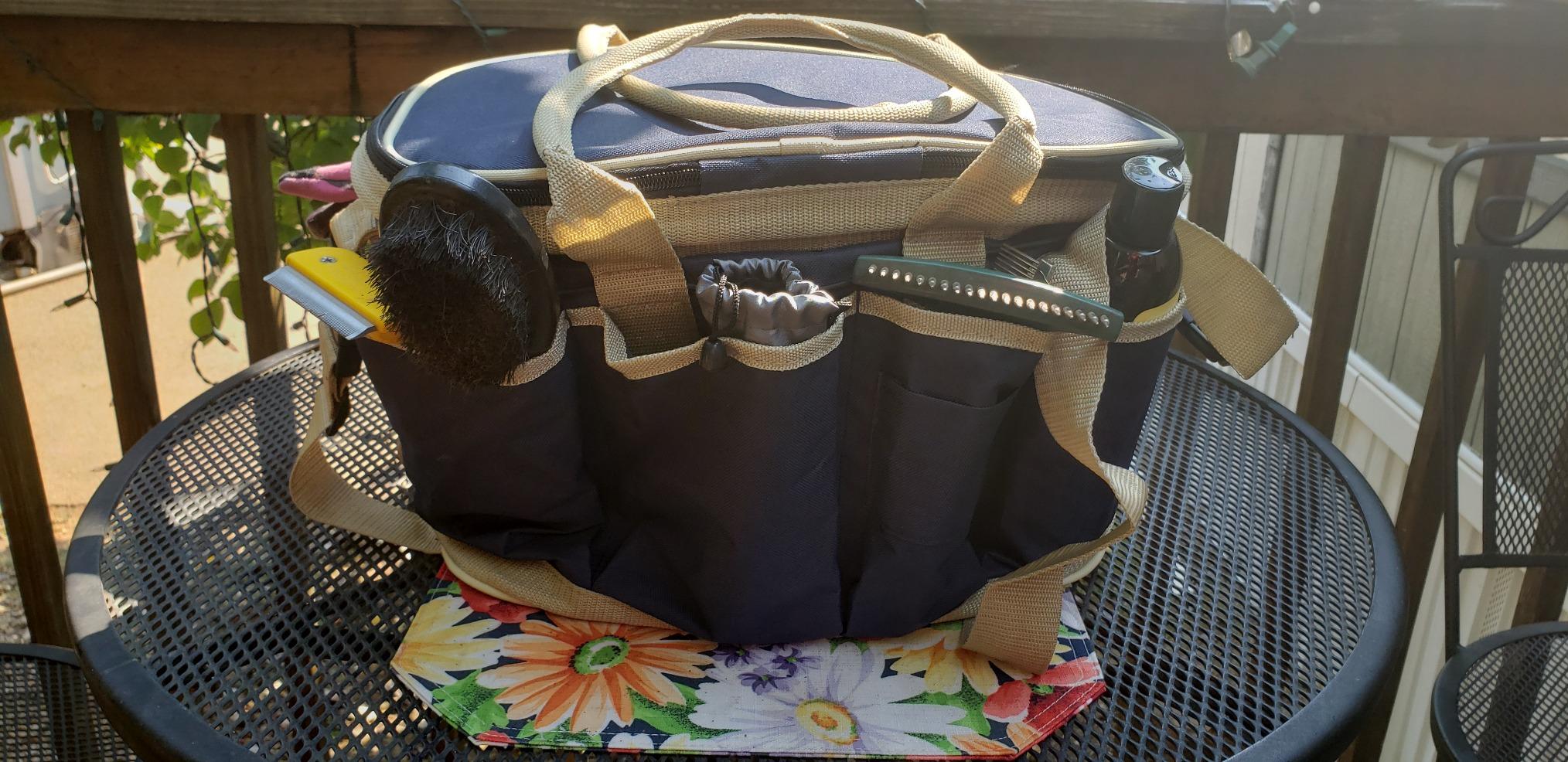 Huntley Equestrian Deluxe Grooming Bag Perfectly Designed Easy Access Multi Pocket Zipper Top Closure Double Handles Shoulder Strap Exterior Pockets customer photo 1