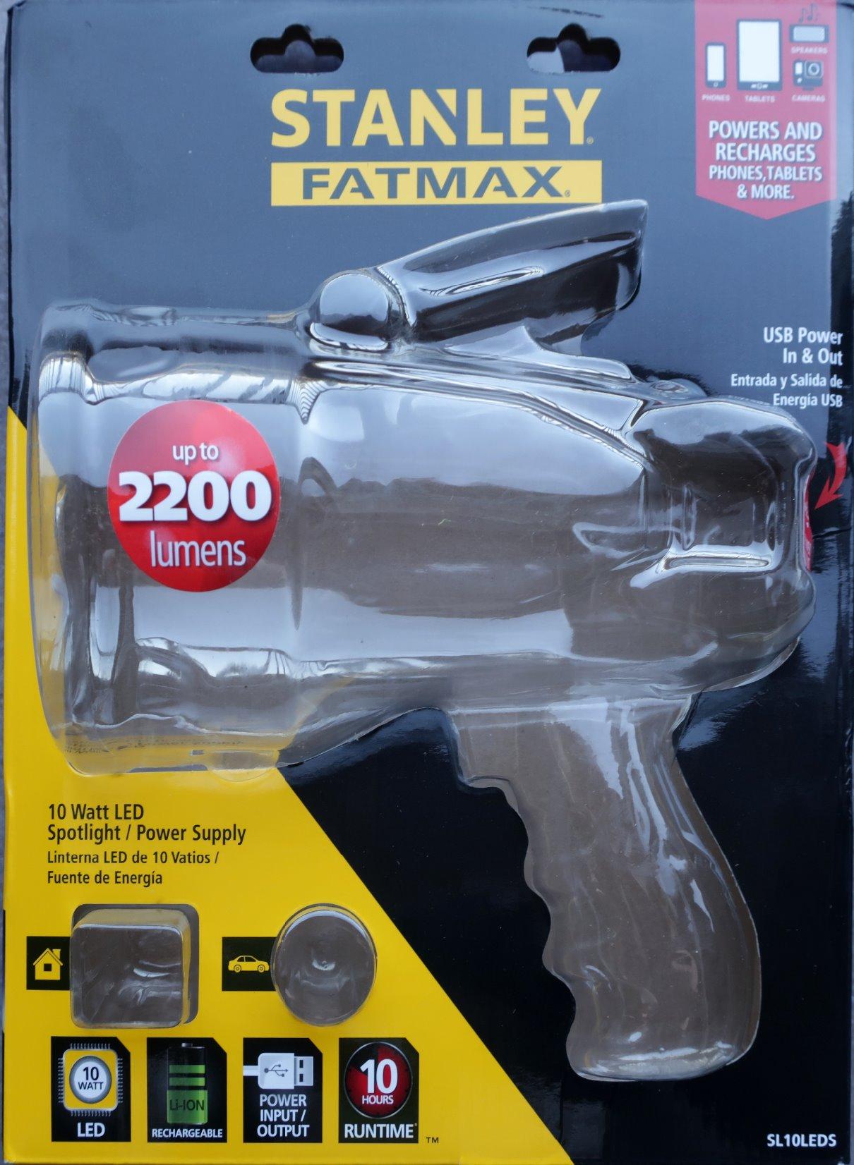 STANLEY FATMAX SL10LEDS Rechargeable 2200 Lumen Lithium Ion Ultra Bright LED Spotlight Flashlight with USB Power Charger customer photo 2