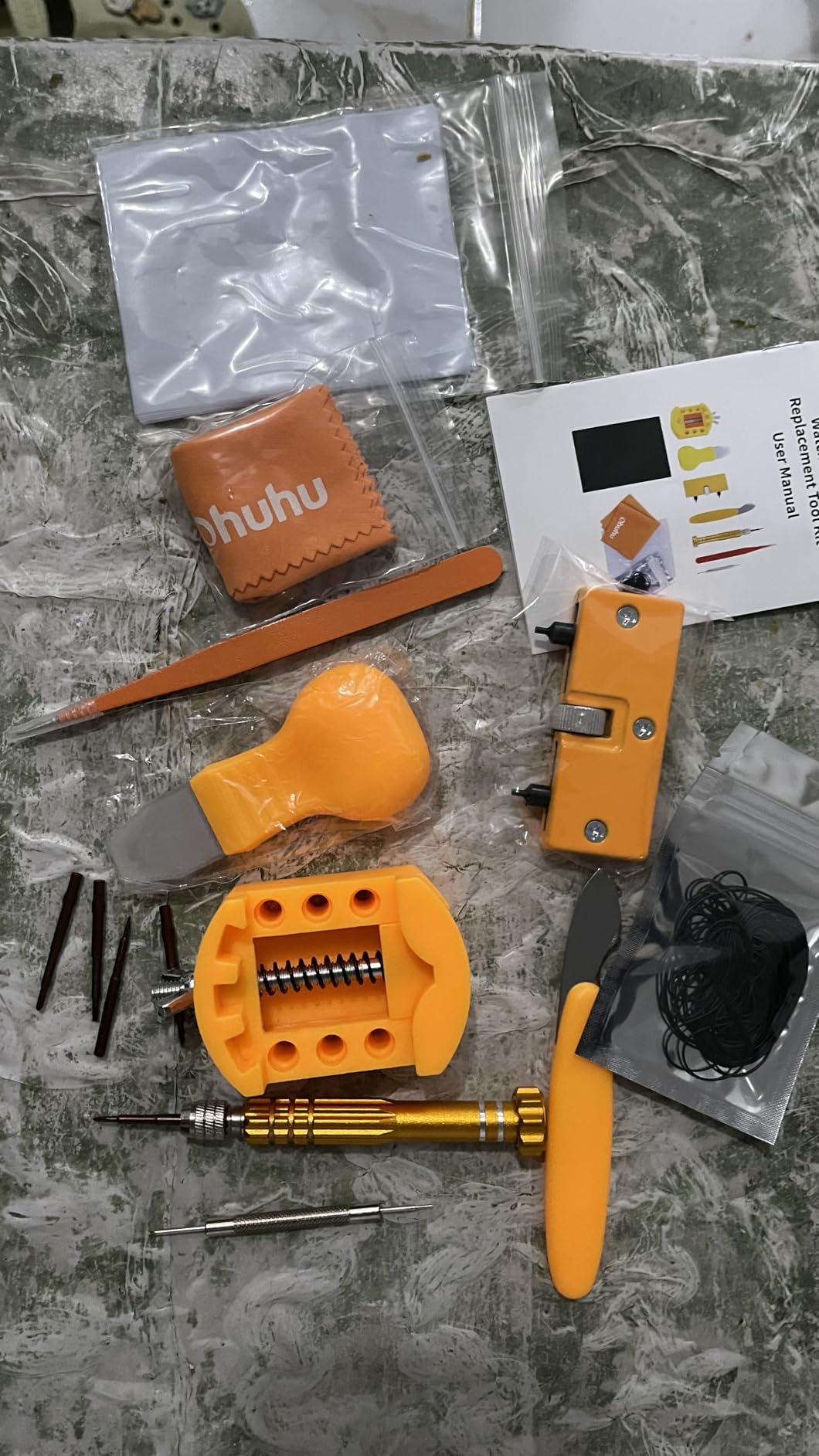 Watch Repair Kit, Ohuhu 192 PCS UPGRADED Heavy Duty Watch Link Removal Battery Replacement Band Tool Kit, Watch Back Remover Tool Professional Watch Repair Opener Tools with PU Leather Bag User Manual customer photo 2