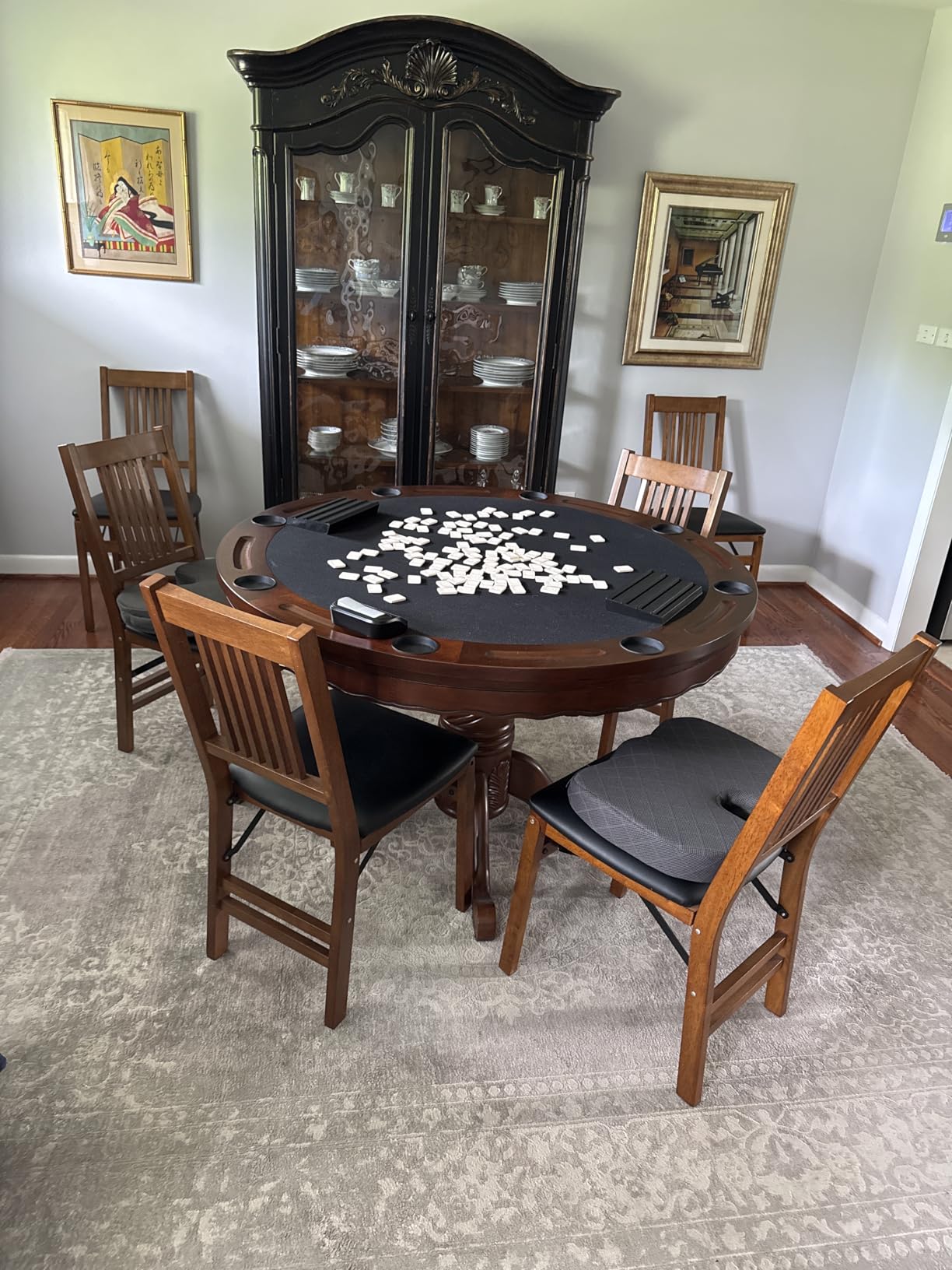 Coaster Home Furnishings - Turk - Engineered Wood - Round 3-in-1 Game Table - Traditional Style, Felt-Lined Poker Surface, Bumper Pool, Wooden Dining Surface - Dining Room - Tobacco - 100871 customer photo 1