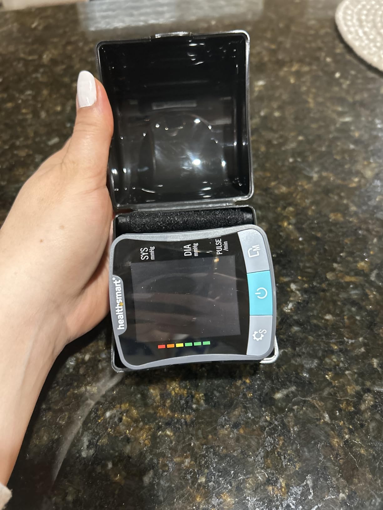 HealthSmart Digital Premium Wrist Blood Pressure Monitor with Cuff That Measures Pulse Heartbeat and High or Low BP, 120 Reading Memory Stores Up to 60 Readings for 2 Users customer photo 1
