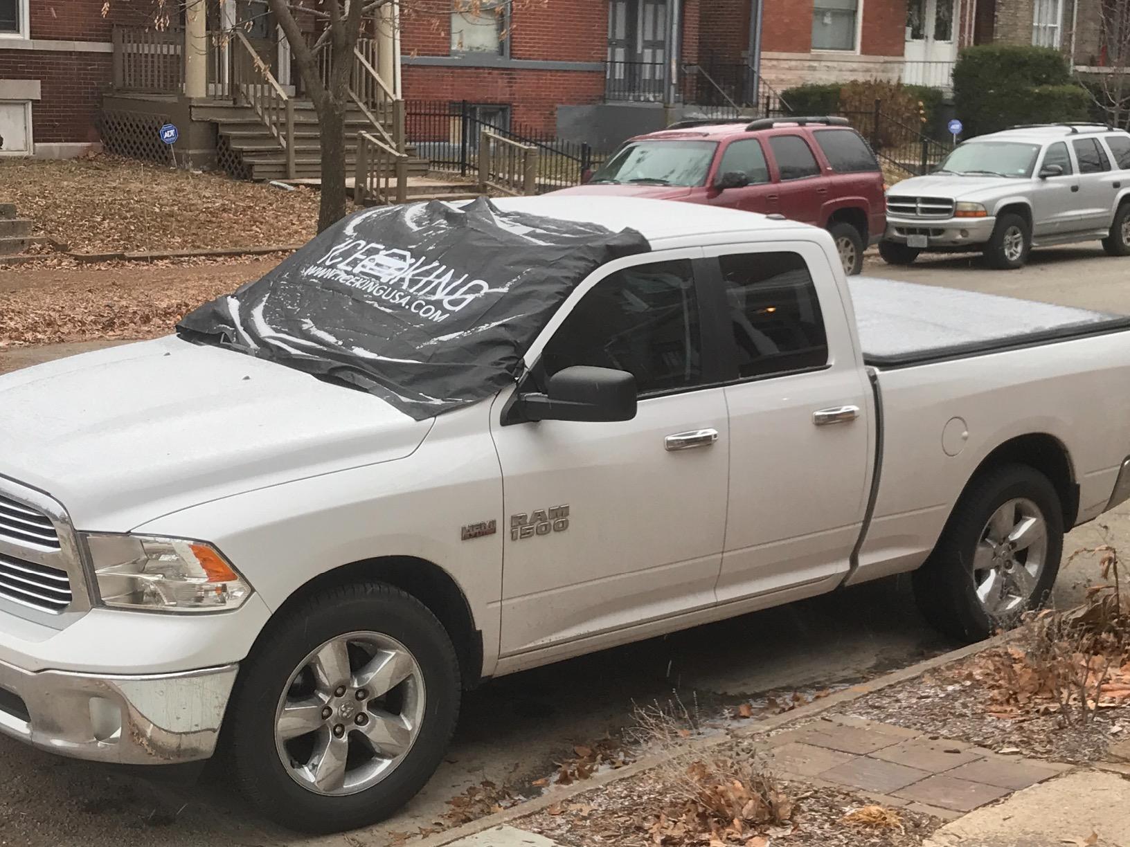 Magnetic Windshield Cover - Huge Size Fits Any Car, Truck, SUV, Van or Automobile - Keeps Ice & Snow Off Exterior Auto Snow Windshield Cover with Magnetic Edges customer photo 2