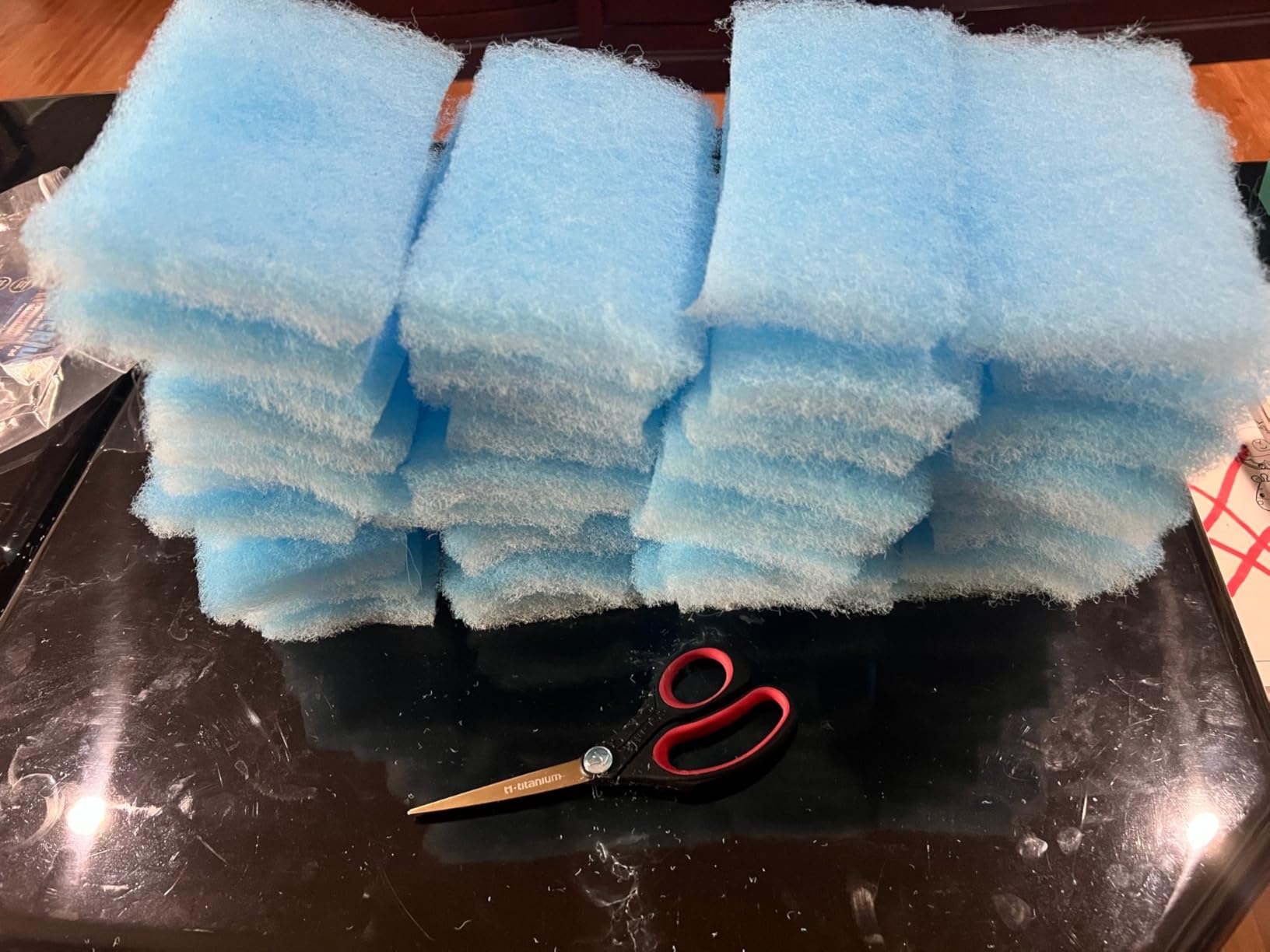 Aquatic Experts Classic Bonded Aquarium Filter Pad - 12 Inches by 72 Inches - Blue and White Aquarium Filter Media Roll Bulk, Made in USA customer photo 2