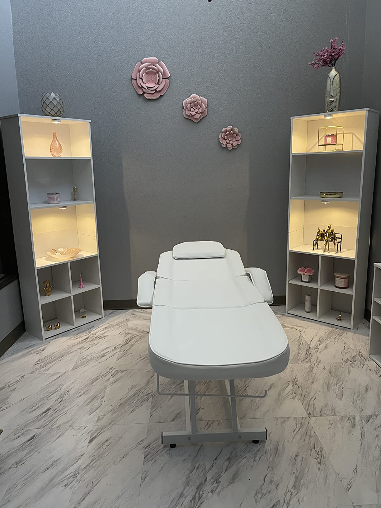 BELLEZE Adjustable Tattoo Table Chair Salon Bed Eyelash Microblading Esthetician Equipment for Professional Massage Facial Lash Beauty Treatment Spa - White customer photo 2
