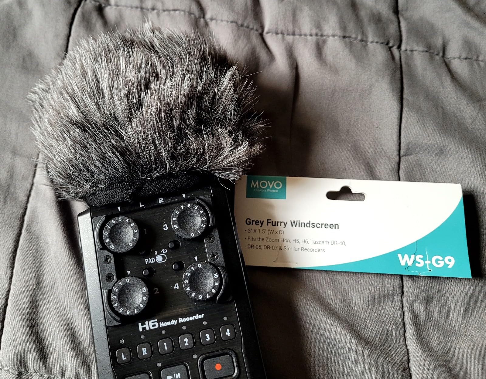 Movo WS-G9 Furry Outdoor Microphone Windscreen Muff for Portable Digital Recorders up to 3