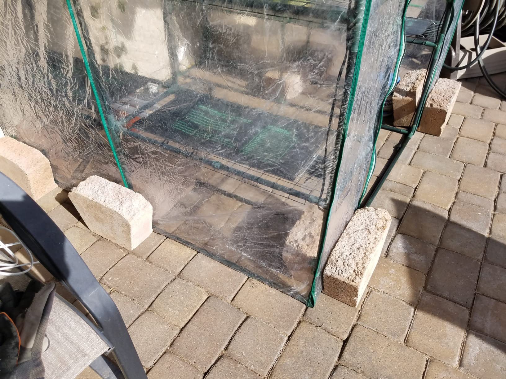 Greenhouse - Walk in Greenhouse with 8 Sturdy Shelves and PVC Cover for Indoor or Outdoor Use - 56 x 56 x 76-Inch Green House by Pure Garden customer photo 2