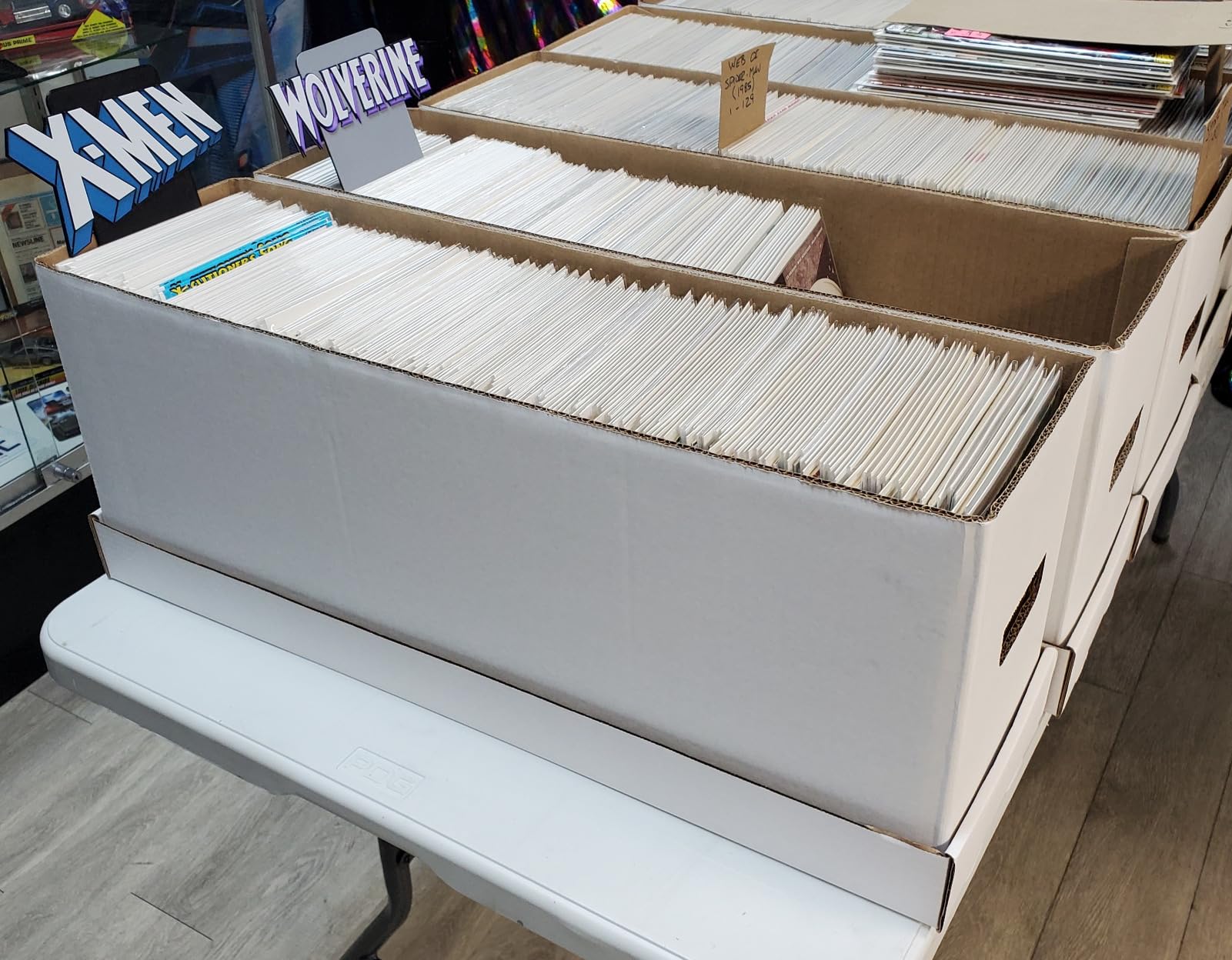 Max Protection Comic Book Storage Box - 1 Count Long ComicBook Box with White Corrugated Cardboard - Stackable Bin, Thick Case, Book Containers with Lid customer photo 1
