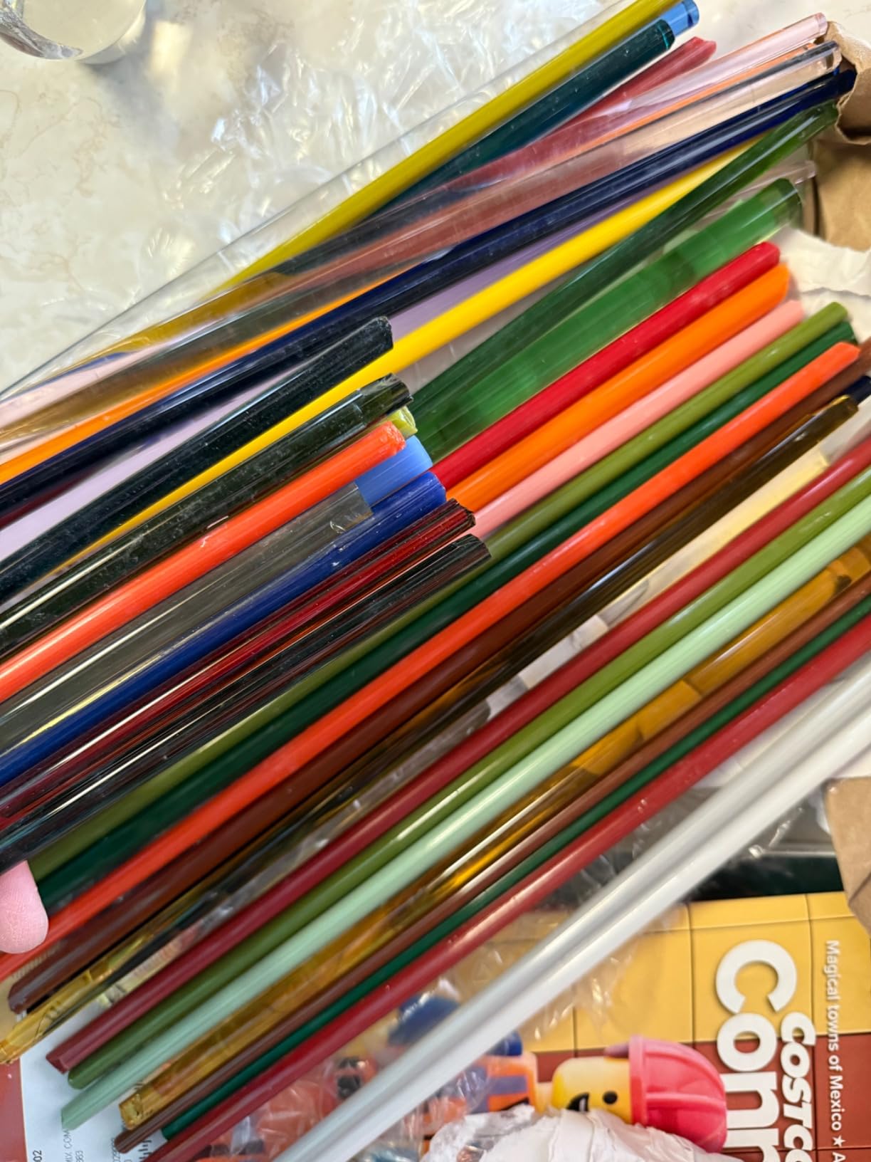 Devardi Glass Boro Rods, COE 33, Mixed Colors, 3 lbs borosilicate solid rods customer photo 2