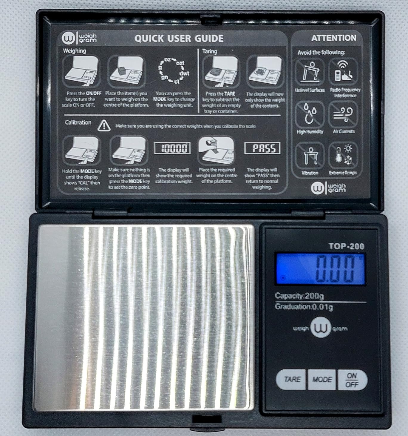 Weigh Gram 200g Digital Pocket Gram Scale 0.01g Accuracy, 200g x 0.01g Mini Digital Grams Scale, Small Food Scale, Jewelry Scale, Ounces Grains Scale With 100g Calibration Weight customer photo 1