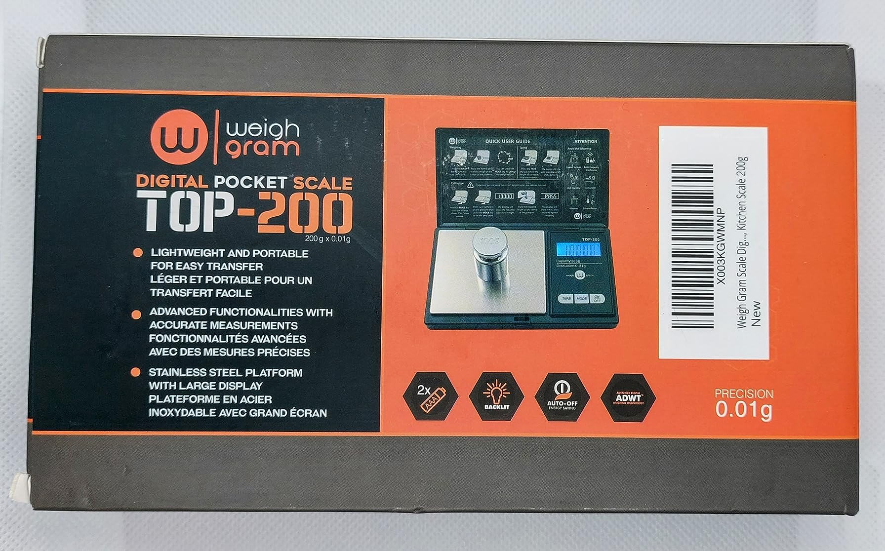 Weigh Gram 200g Digital Pocket Gram Scale 0.01g Accuracy, 200g x 0.01g Mini Digital Grams Scale, Small Food Scale, Jewelry Scale, Ounces Grains Scale With 100g Calibration Weight customer photo 2