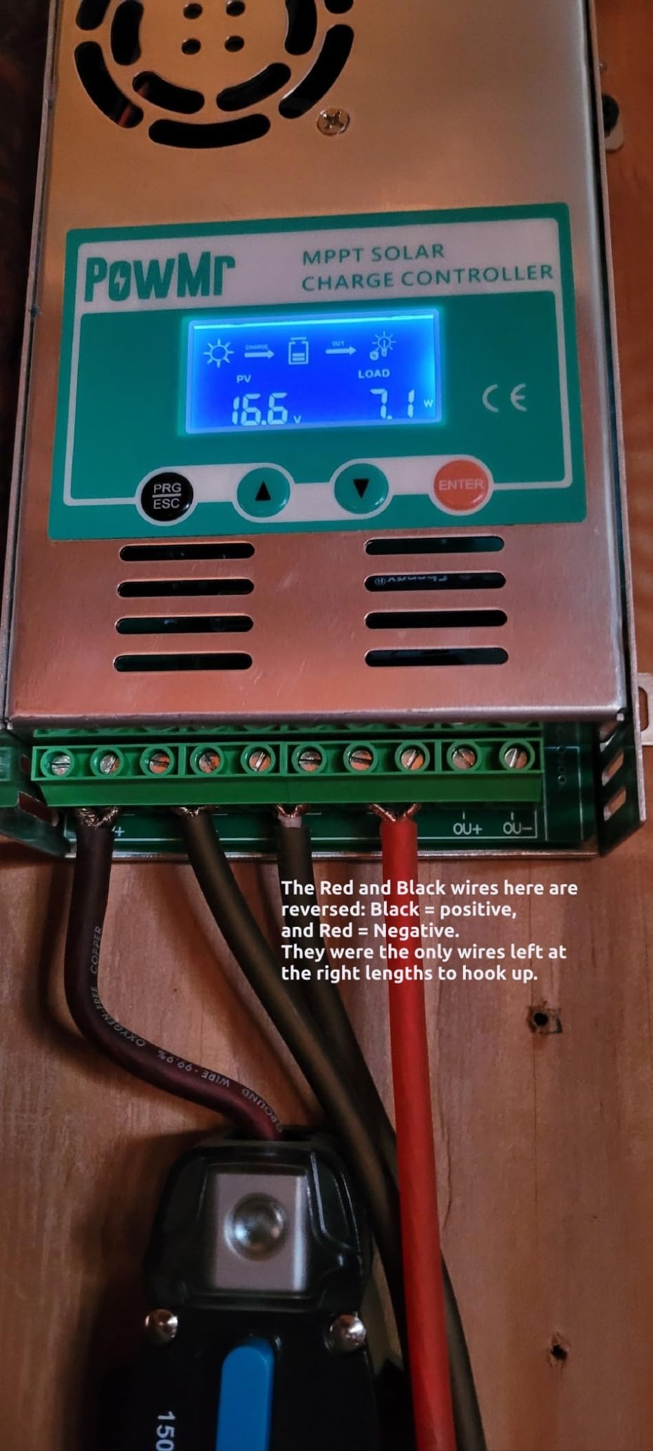 PowMr MPPT Solar Charge Controller 60 amp 48V 36V 24V 12V Auto - Max 160VDC Input, LCD Backlight Solar Charge Controller for Vented Sealed Gel NiCd Lithium Battery customer photo 1