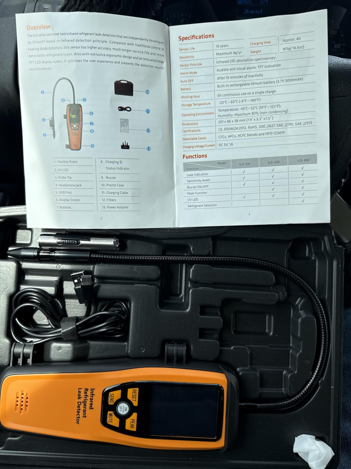 Elitech HVAC Refrigerant Leak Detector with 10-Year Infrared Sensor Life, ILD-200 customer photo 2