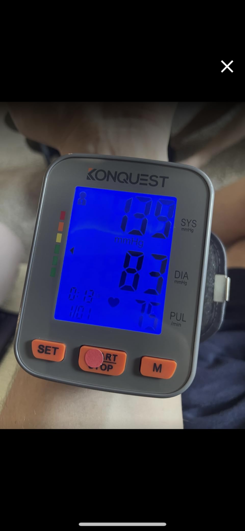 Konquest KBP-2910W Automatic Wrist Blood Pressure Monitor - Accurate - Adjustable Cuff, Large Screen Display - Portable Case - Irregular Heartbeat Detector - Tensiometro customer photo 1