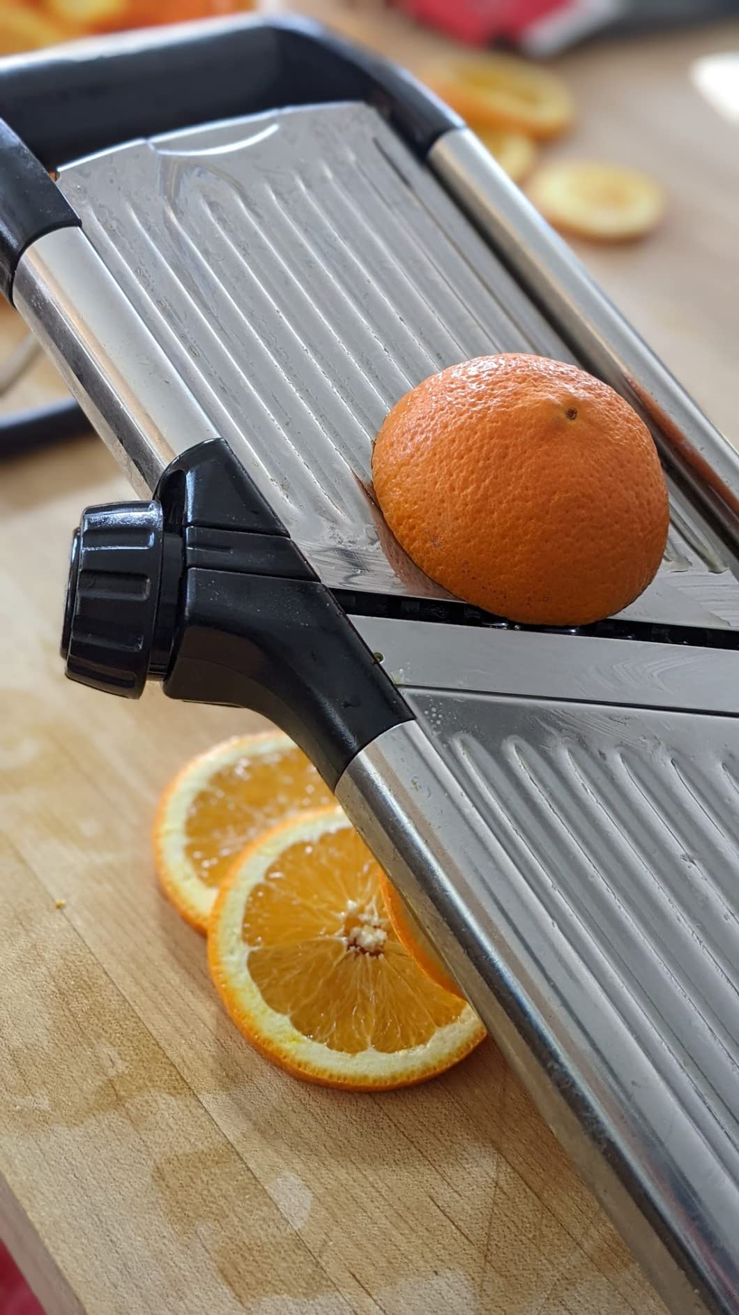 Stainless Steel Mandoline Slicer for Kitchen - 6-Setting Adjustable, 16.5 x 5 In. Platform, Hand Guard, Cut-Resistant Gloves - Vegetable Chopper, Meat Slicer, Cheese Slicer by Medove customer photo 1