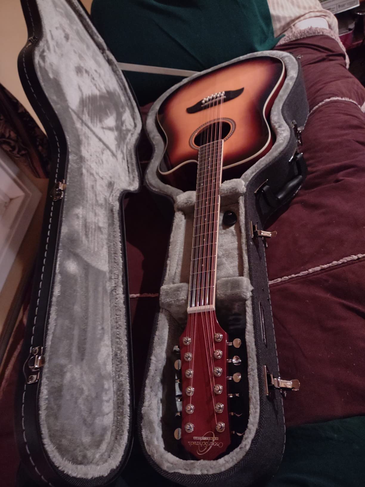 Oscar Schmidt OD312CEB-A Dreadnought (12 String) Cutaway Acoustic Electric Guitar, Black customer photo 1